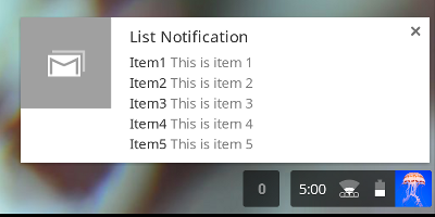 List notification